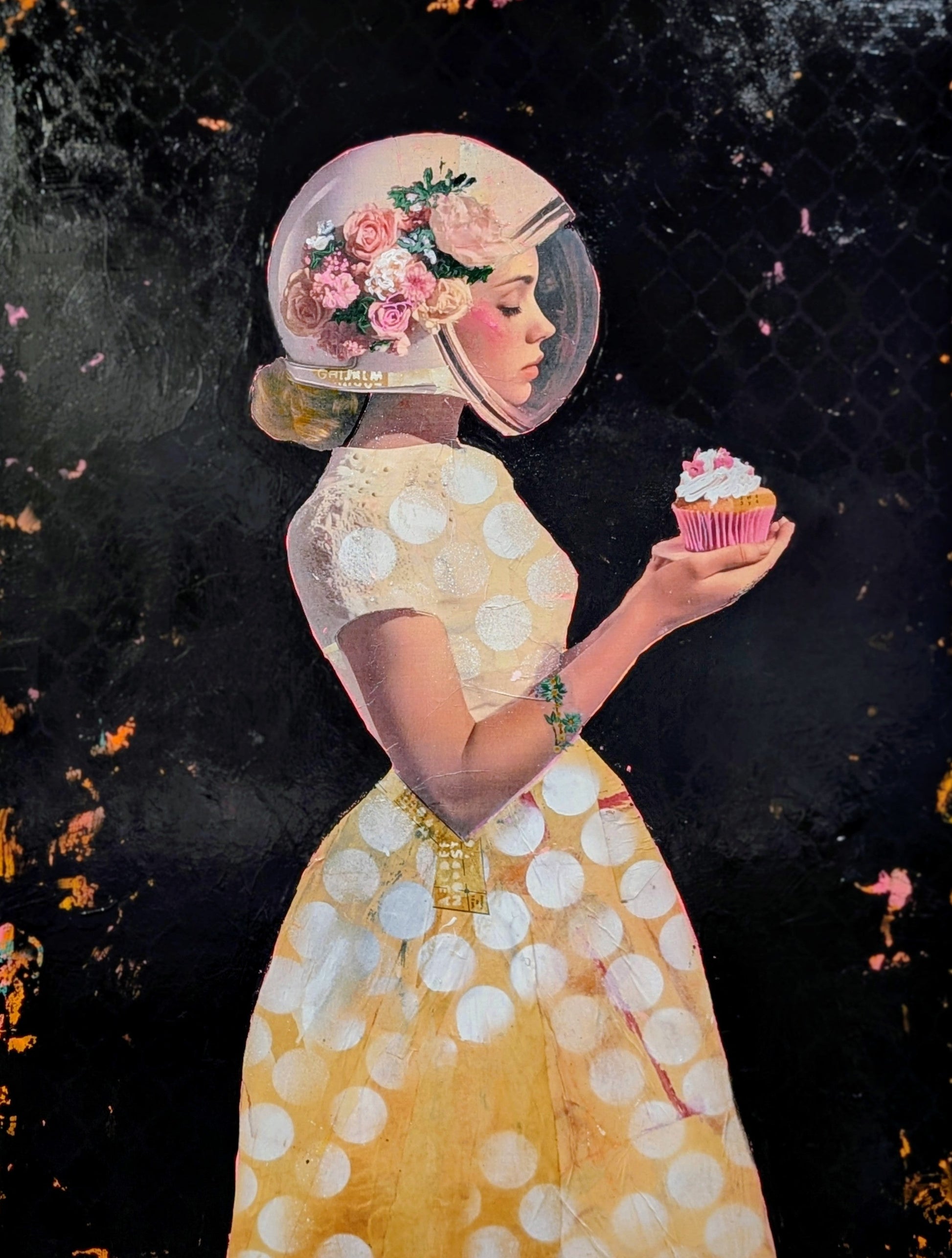 Cosmic cupcake original Canadian art by Maryline Lemaitre