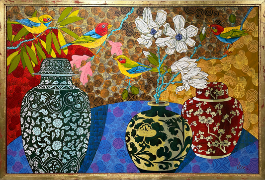 Still life painting by Canadian artist Grant Leier, vibrant and colourful art