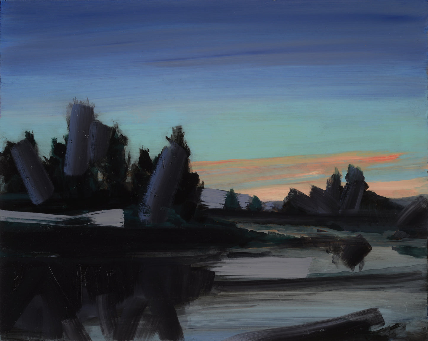 Isolated Lake original Canadian art by Simon Andrew