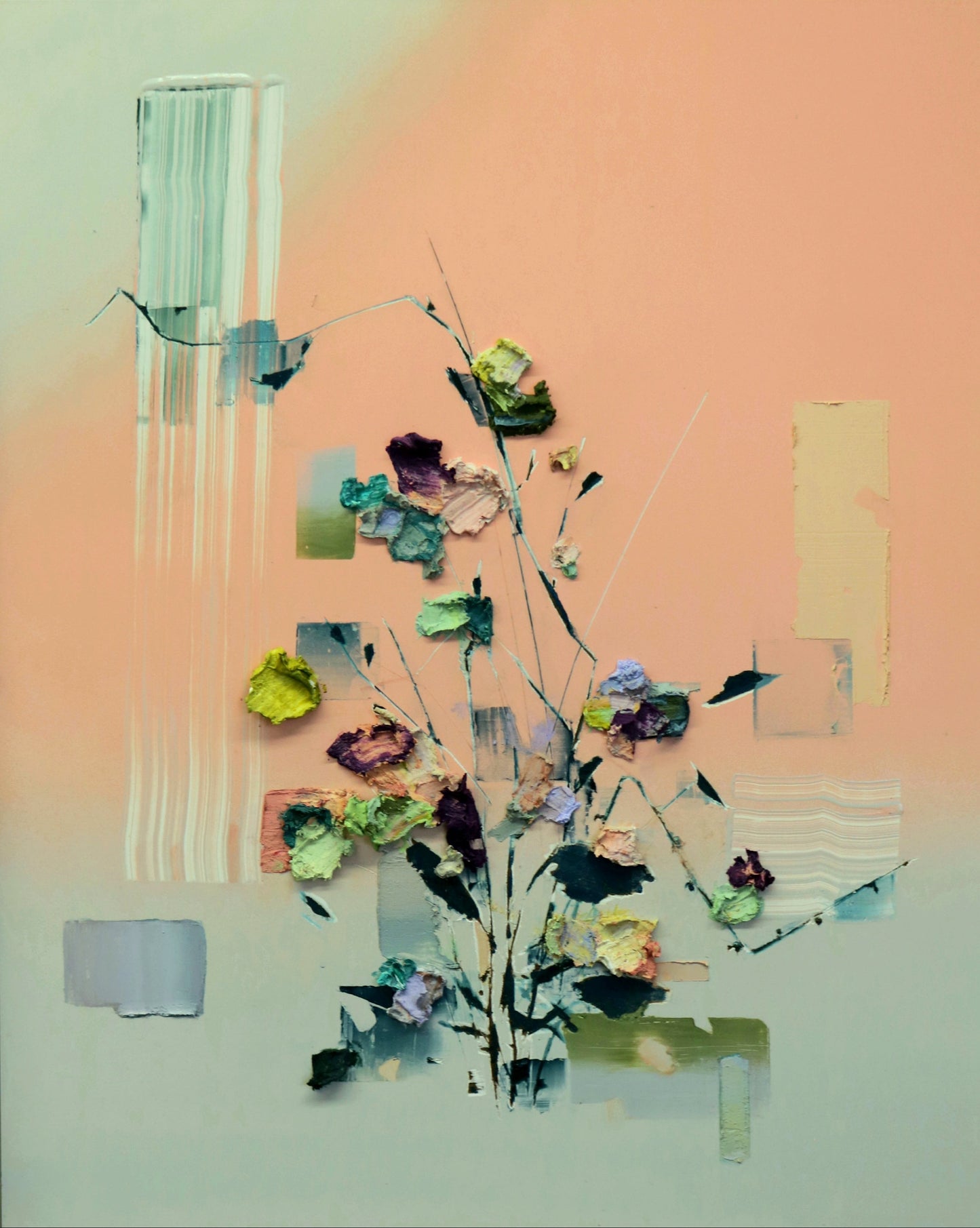 Flowers in Harvest Moonlight original Canadian art by Johnny Taylor