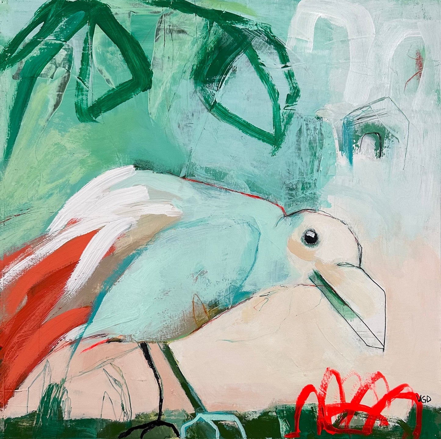 Bright-eyed Clive original Canadian art by Vikki Drummond