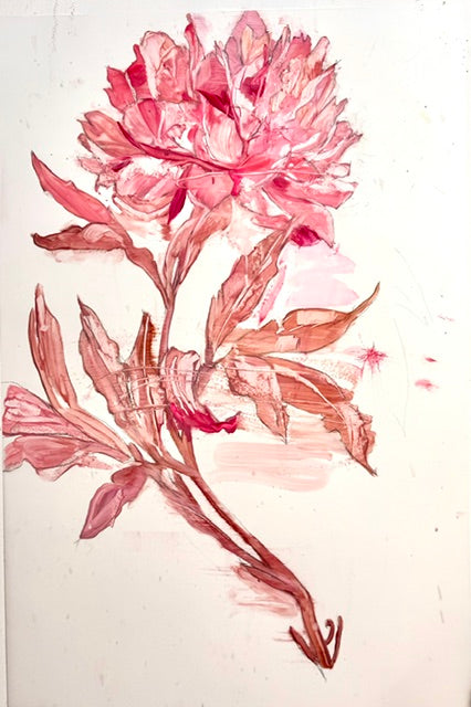 Pink Peony original Canadian art by Madeleine Lamont