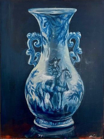 Blue Vase original Canadian art by Madeleine Lamont