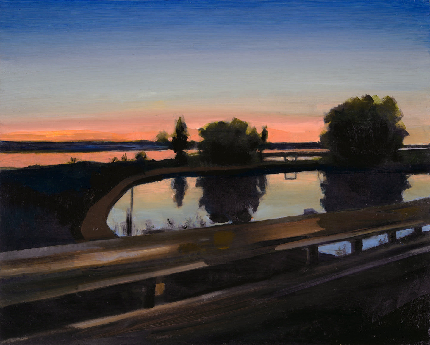 Kingston Mills Pond original Canadian art by Simon Andrew