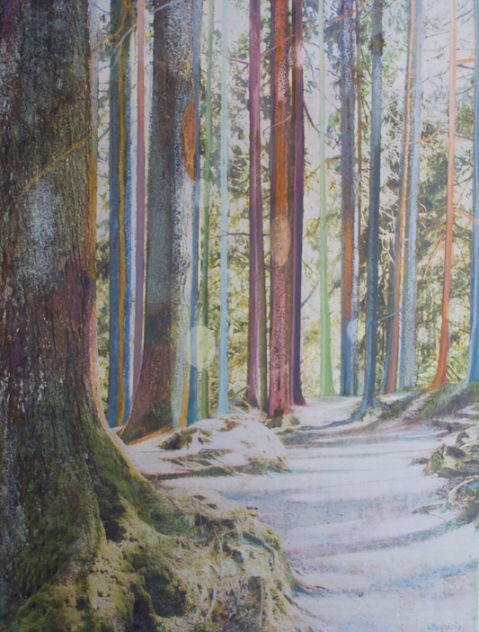 Orbs and Old Growth original Canadian art by Lori Bagneres