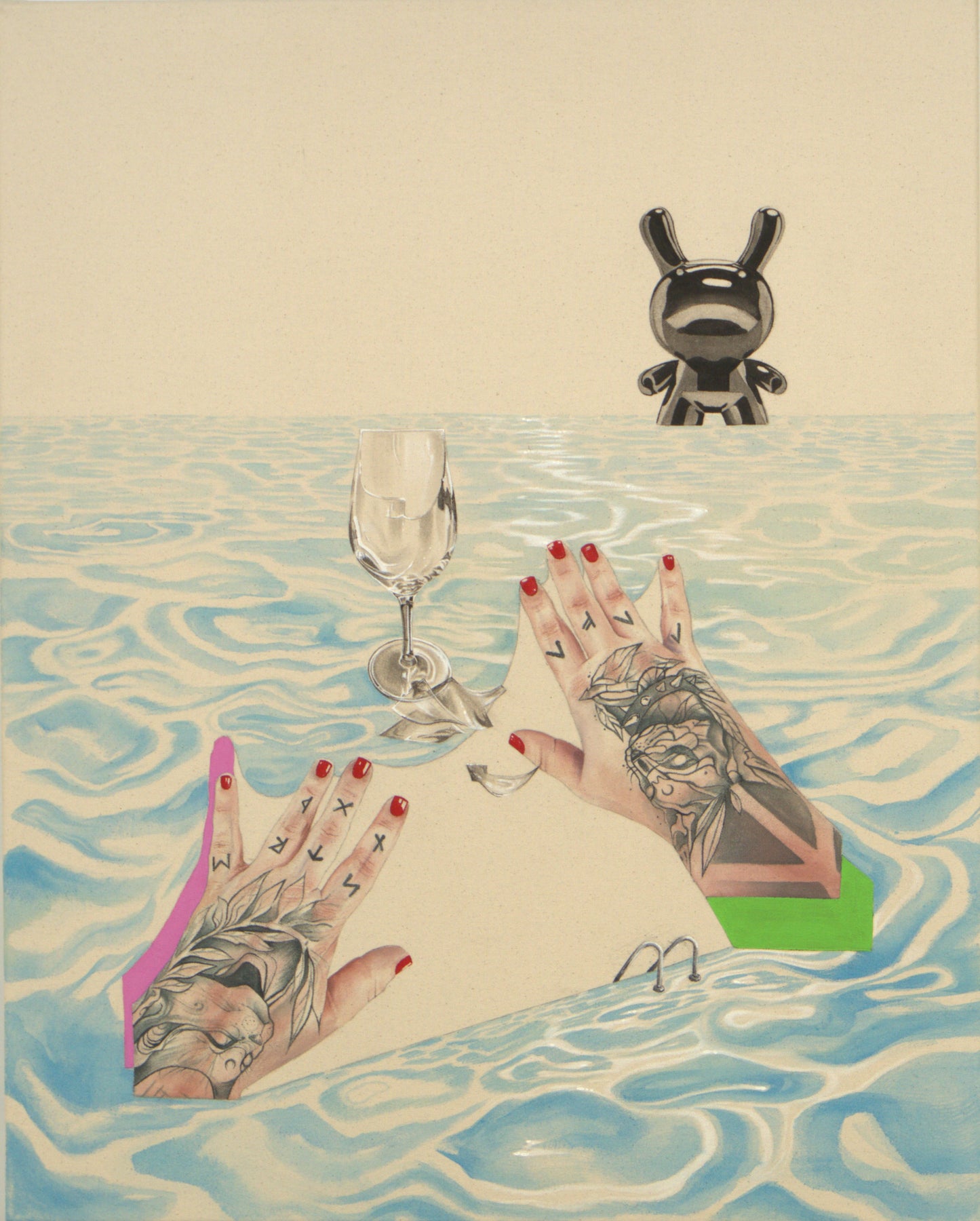Pudibonderie dérobée (Stolen prudishness) original Canadian art by Marius Larose