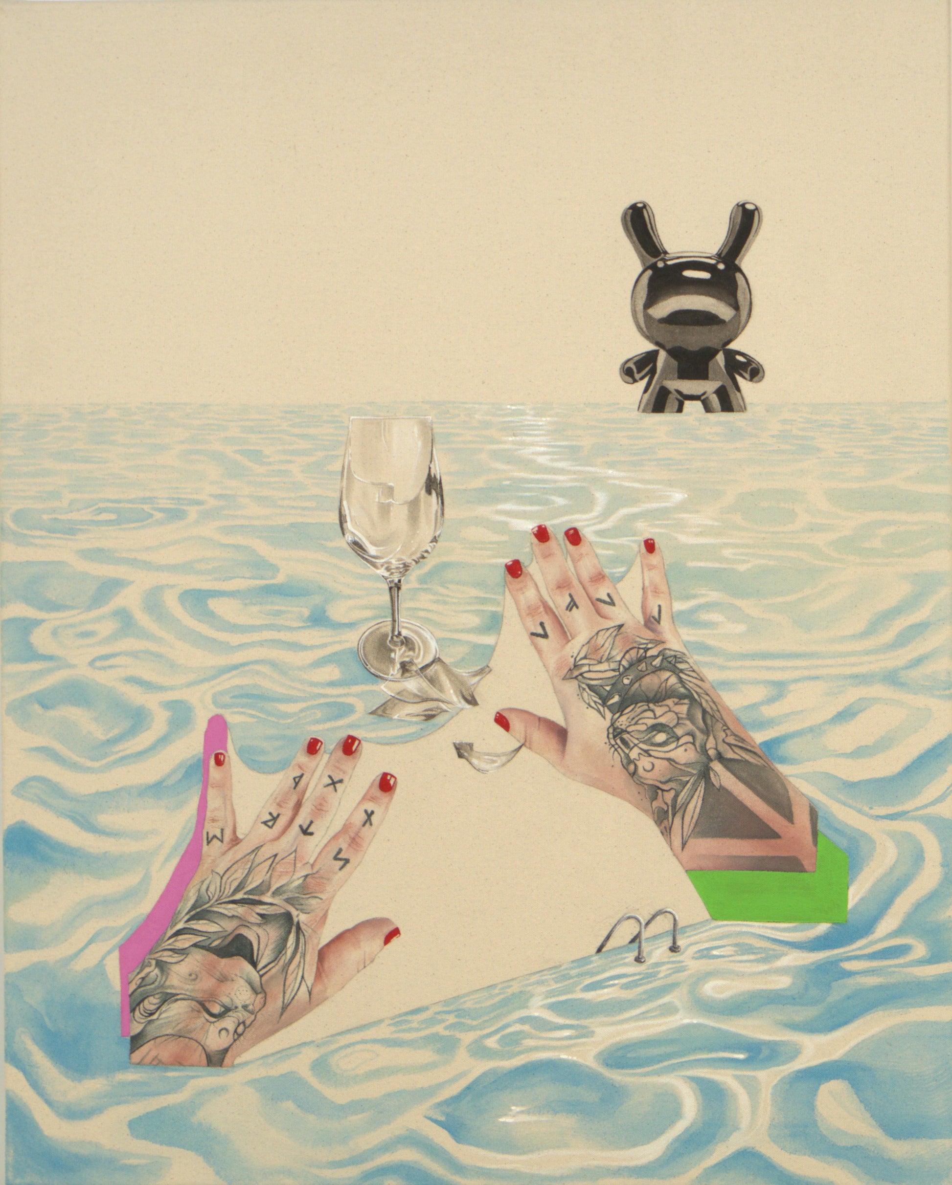 Pudibonderie dérobée (Stolen prudishness) original Canadian art by Marius Larose