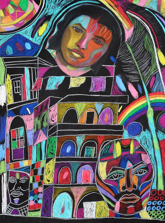 Puerto Vallarta, Magic, Men, Indigenous blood, we are in you original Canadian art by George Littlechild
