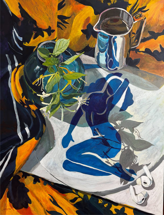Still Life with Japanese Honeysuckle original Canadian art by Eliza Kożurno
