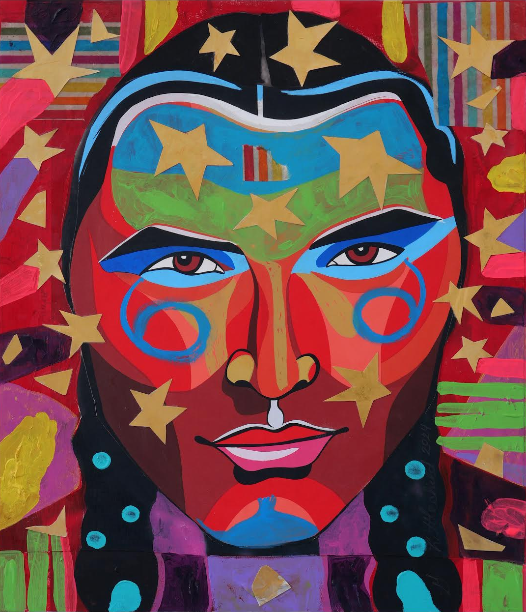 The Man Who Seeks the Stars original Canadian art by George Littlechild