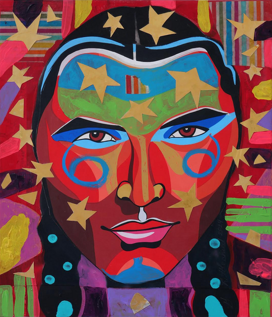 The Man Who Seeks the Stars original Canadian art by George Littlechild
