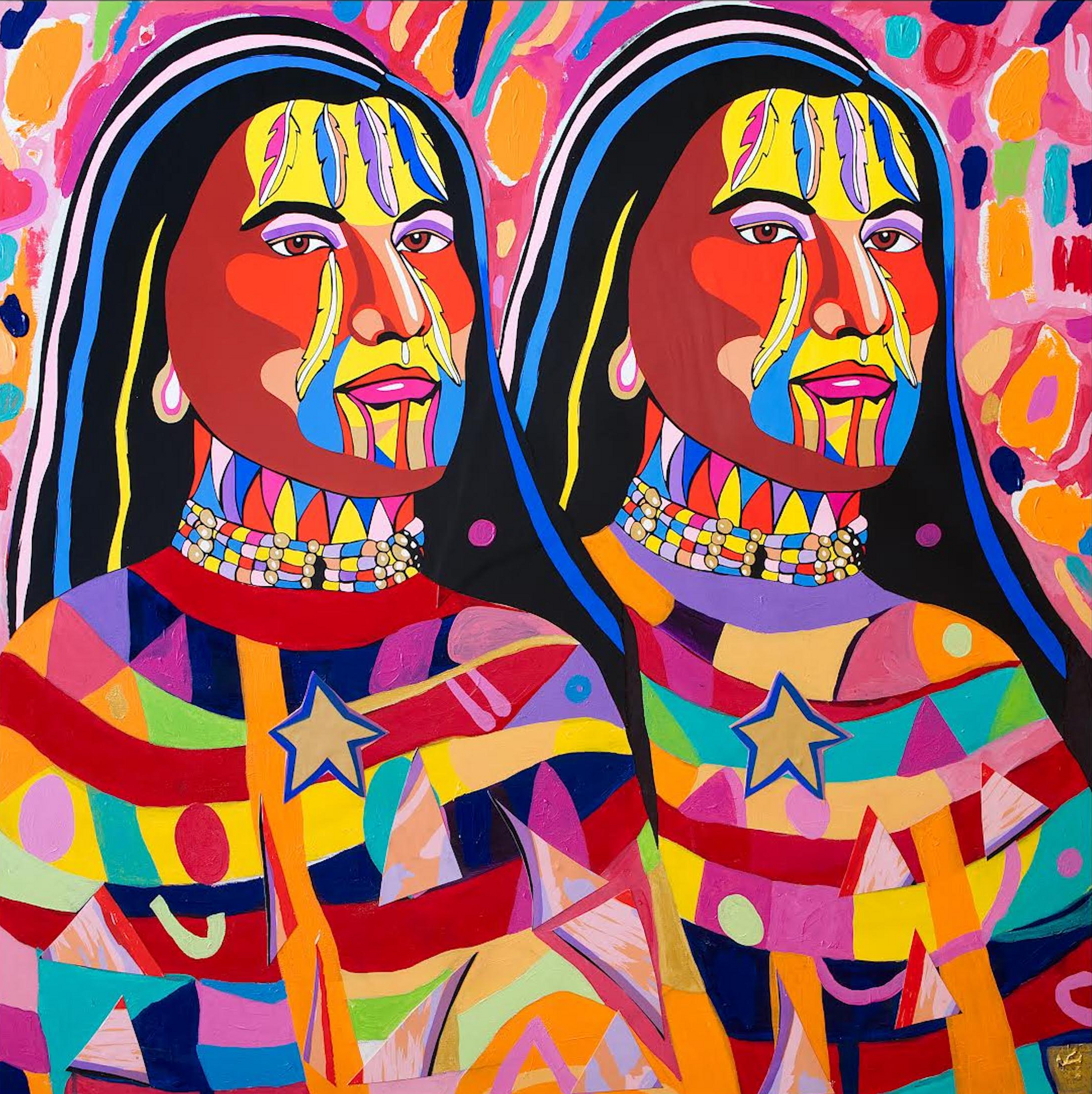 Twin Spirit, Two Spirit original Canadian art by George Littlechild