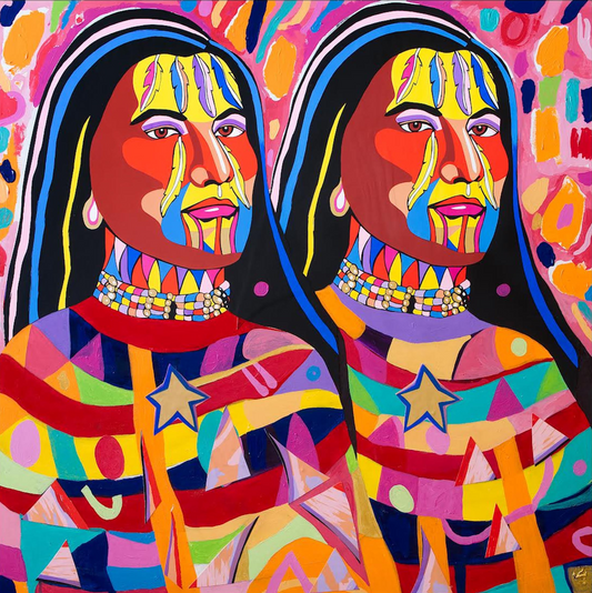 Twin Spirit, Two Spirit original Canadian art by George Littlechild