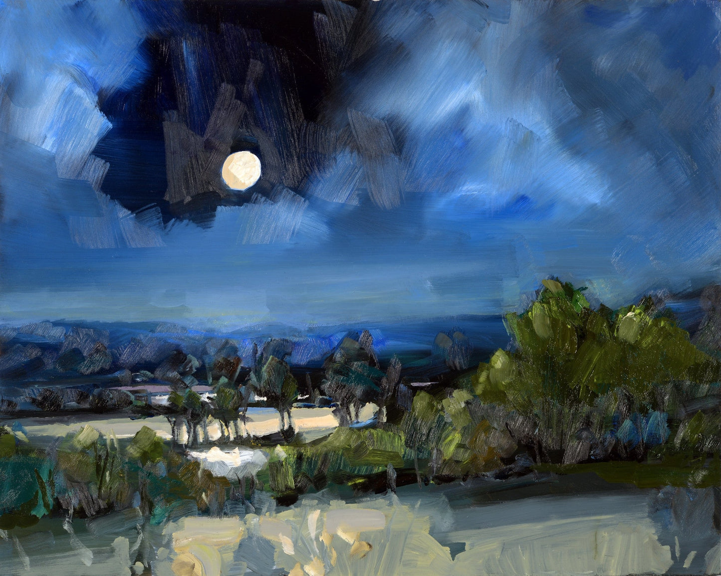 Warm Moon original Canadian art by Simon Andrew