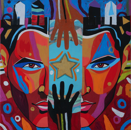 We are all in this Universe together original Canadian art by George Littlechild