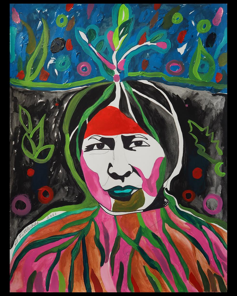 Mother Earth Feeds the Nations, 2021  original Canadian art by George Littlechild