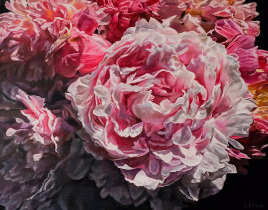 Peonies original Canadian art by Robert Lemay